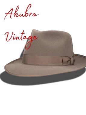 Akubra Taupe Felt Fedora with Grosgrain Band